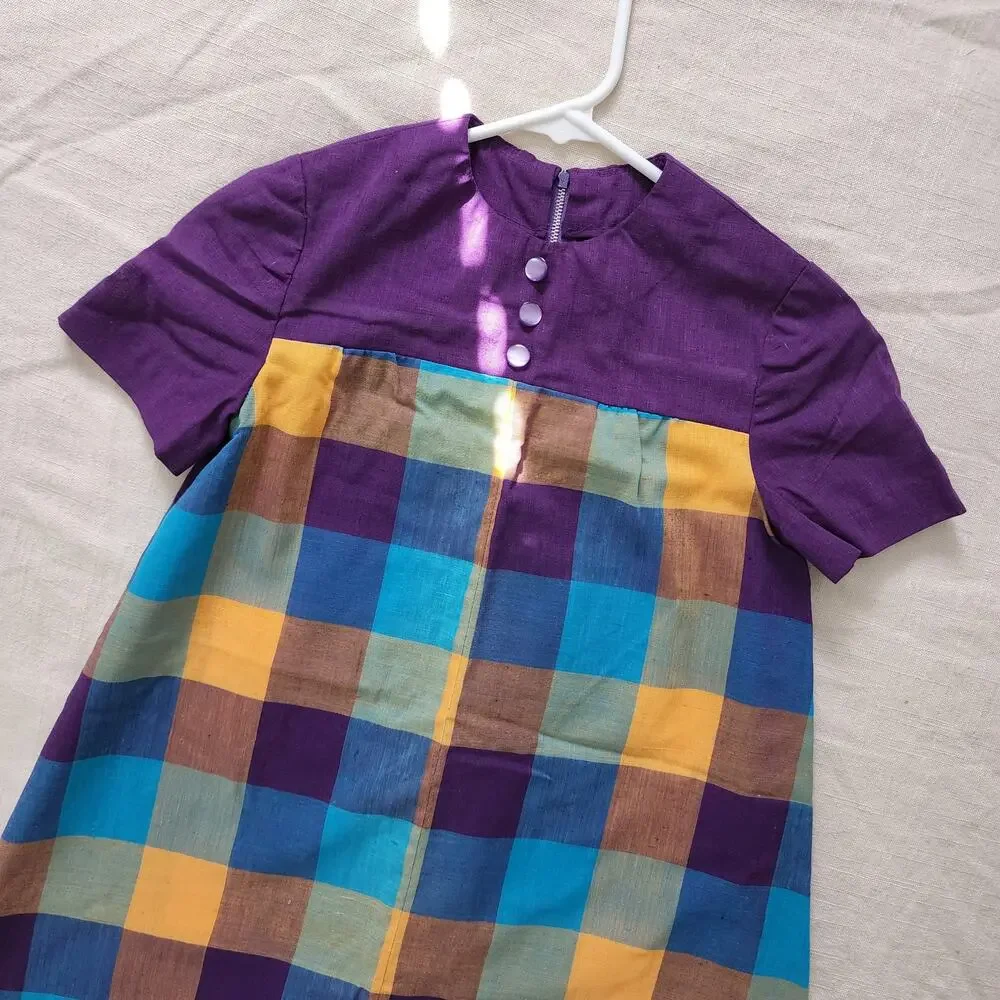 Vintage Fall Plaid Dress kids 6/8